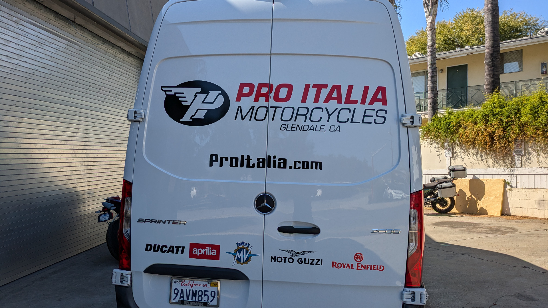 Pro Italia Motorcycles branded van