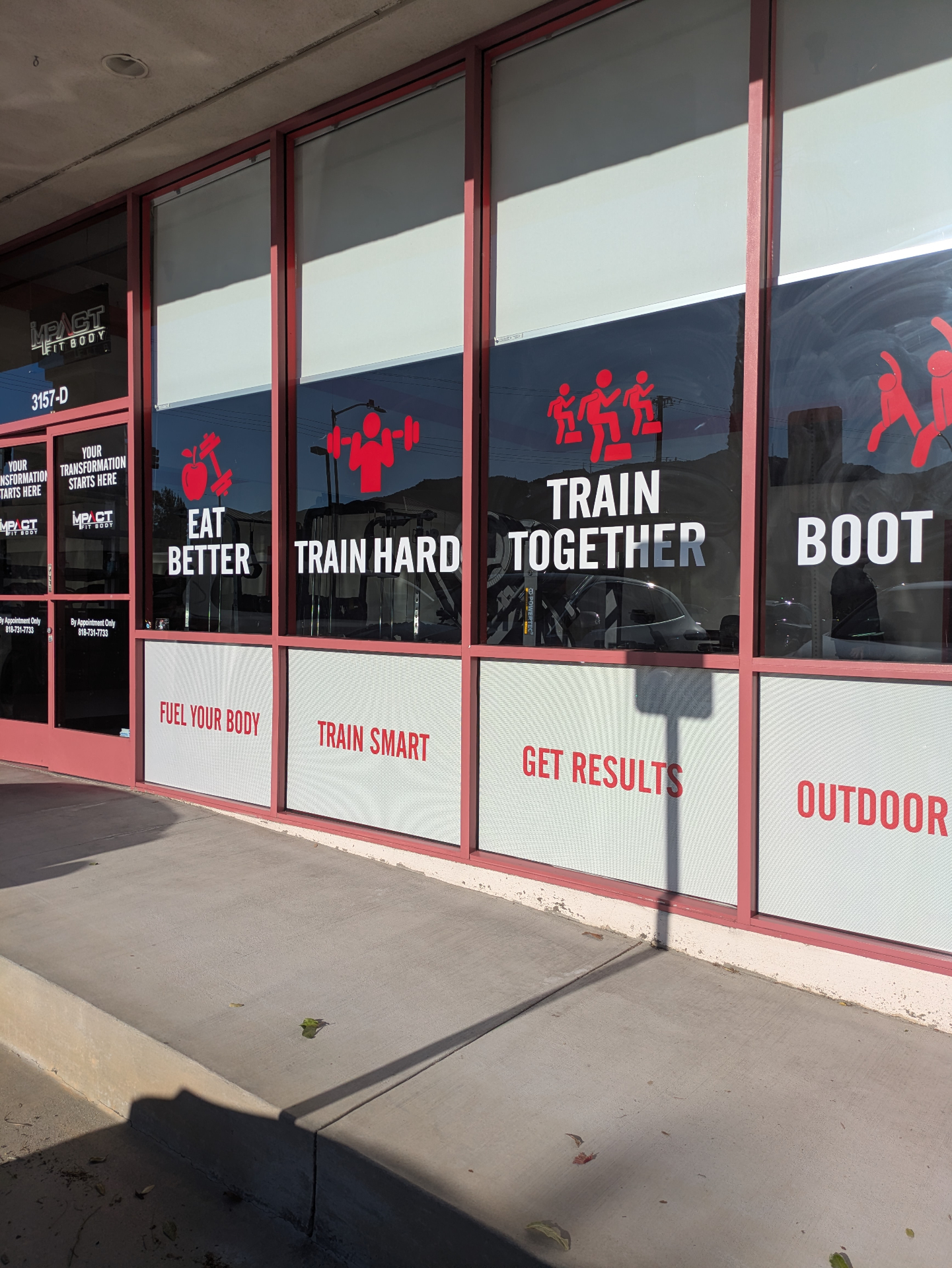 Impact Fit Body storefront window graphics