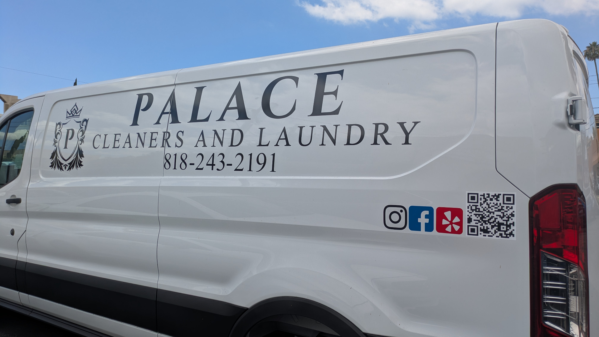 Palace Cleaners and Laundry van side graphics