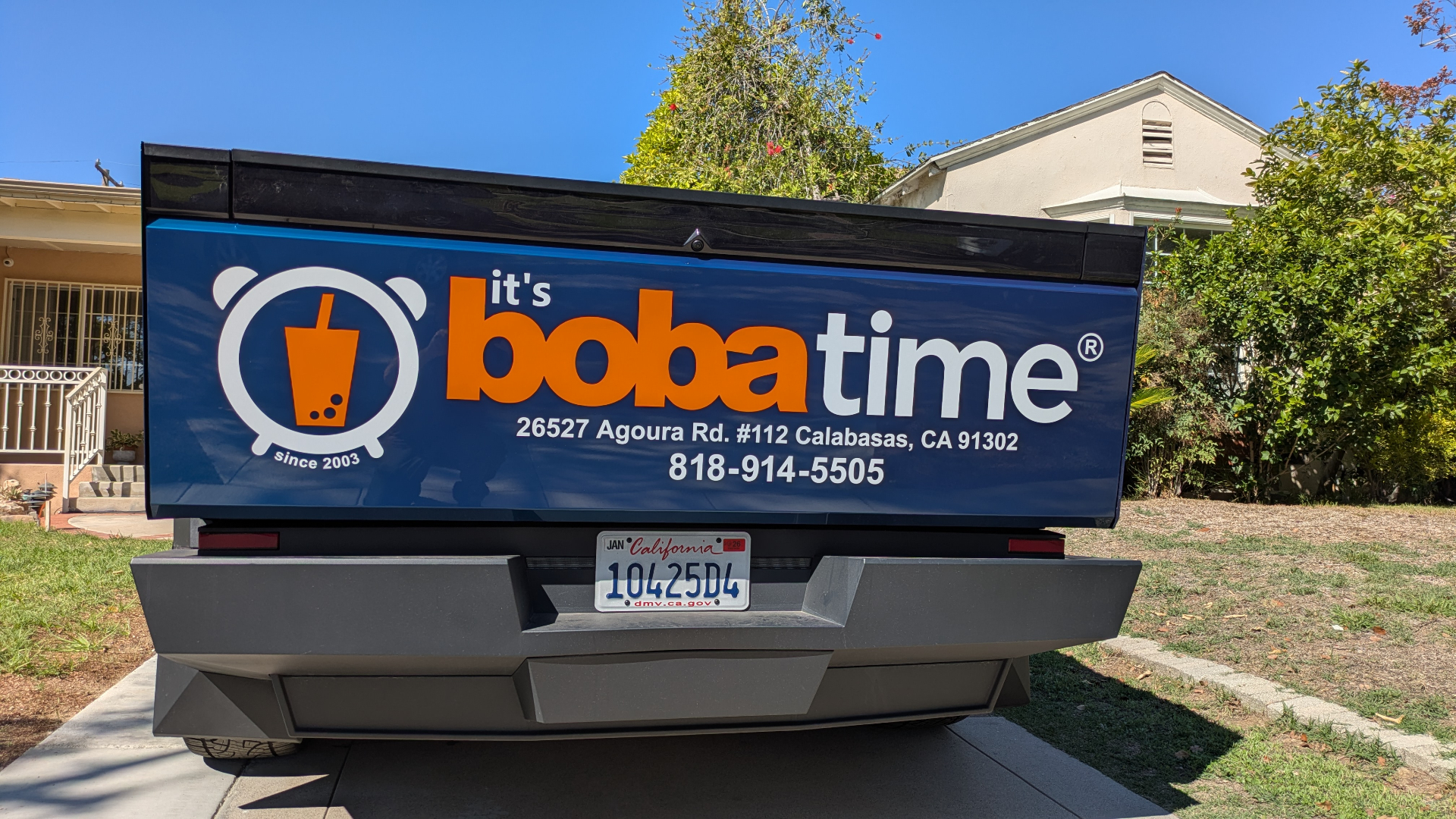 Boba Time truck tailgate signage